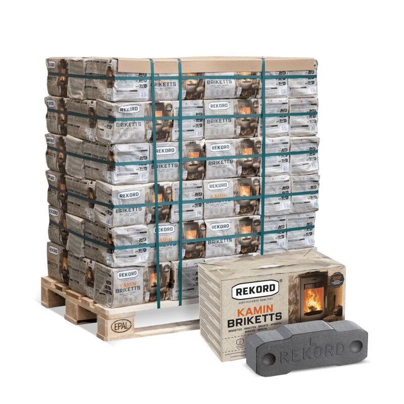 Rekord Braunkohlebriketts - Palette 10kg x 90 Paket ,900kg