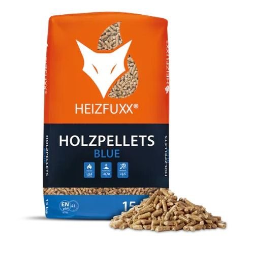 Heizfuxx Holzpellets Blue - Palette 15kg x 65 Sack, 975kg